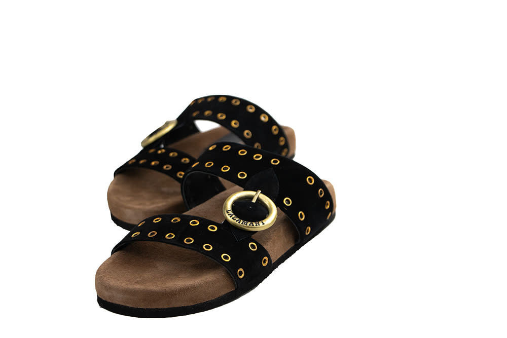 Lazamani Slipper Straps Buckle Black