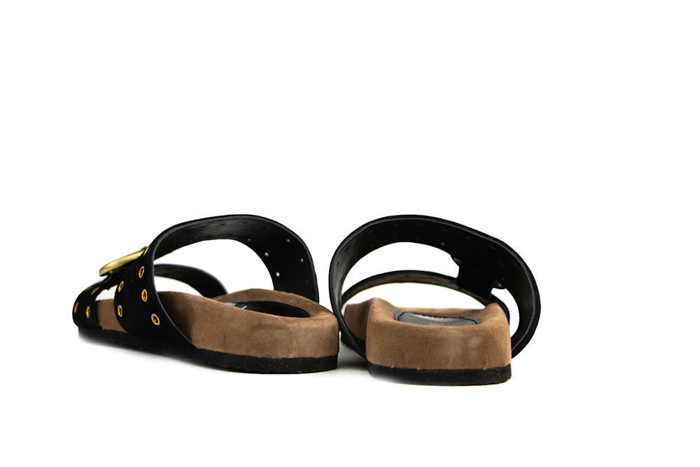 Lazamani Slipper Straps Buckle Black