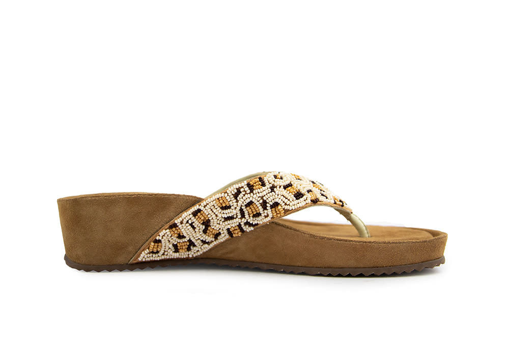 Lazamani Liv Animal Beads Toe Slipper Wedge