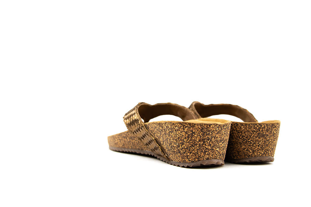 Lazamani Leia Toe Slippers Wedge Copper