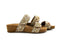 Lazamani Bo Flower Beads Two Strap Mules Beige