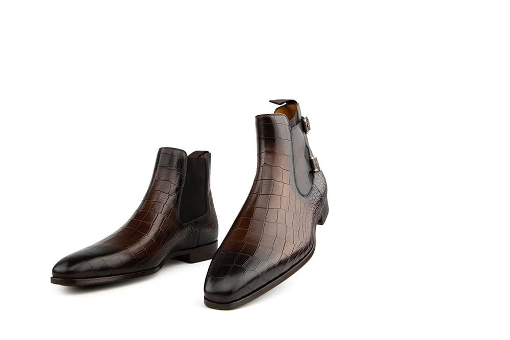 Magnanni Chelsea Cacao Mid Brown Grab.Alligator