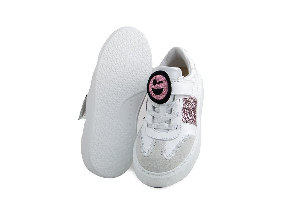 Nubikk Vince Wing K White Combi Glitter Pink