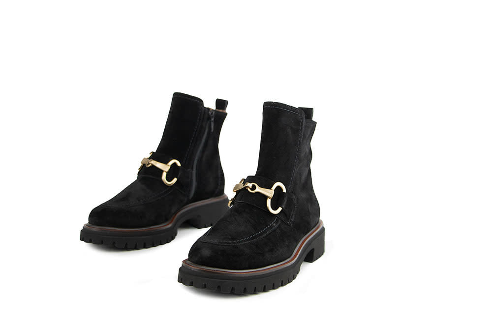 Paul Green Enkellaars Bit Soft Suede Black
