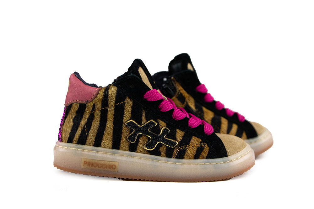 Pinocchio Hoge Sneaker Naturel Pink