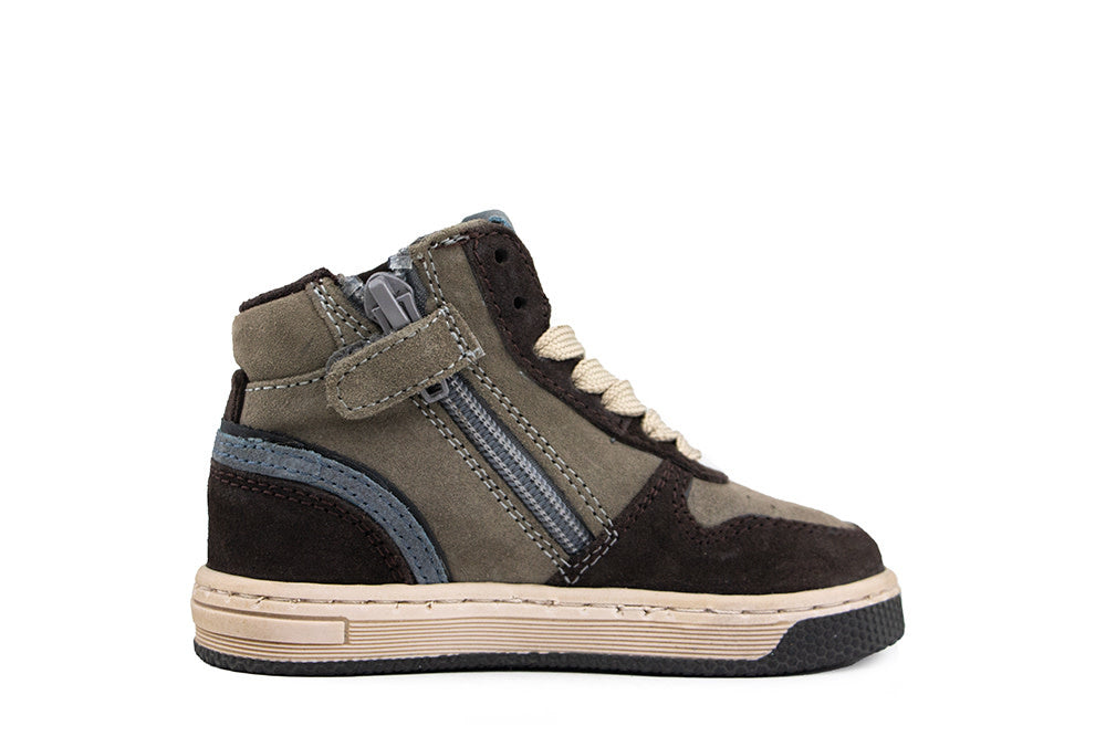 Pinocchio Hoge Sneaker Donkerbruin Combi