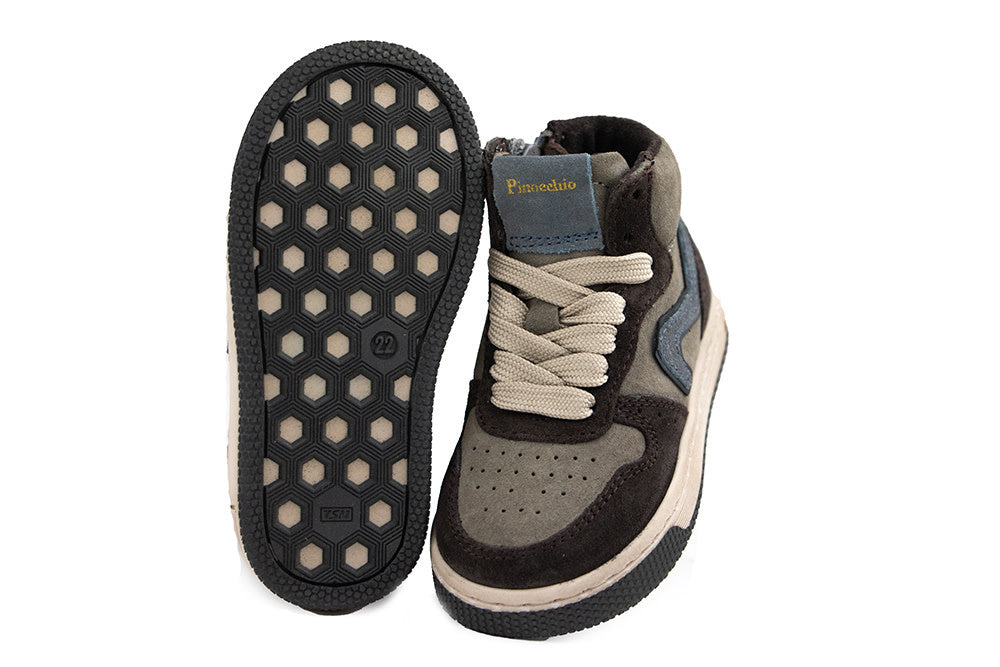 Pinocchio Hoge Sneaker Donkerbruin Combi