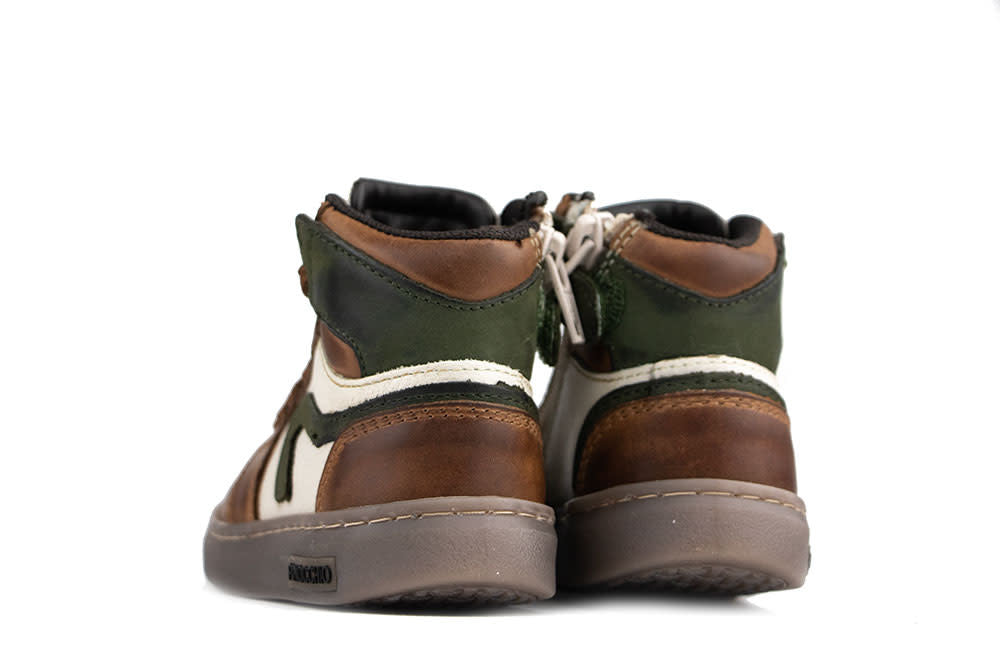 Pinocchio Hoge Sneaker Groen Combi