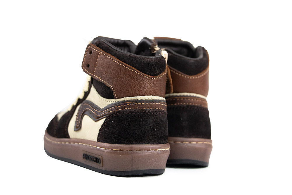 Pinocchio Hoge Sneaker Donkerbruin Combi