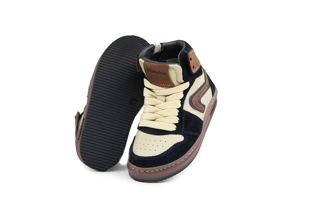 Pinocchio Hoge Sneaker Donkerblauw Combi