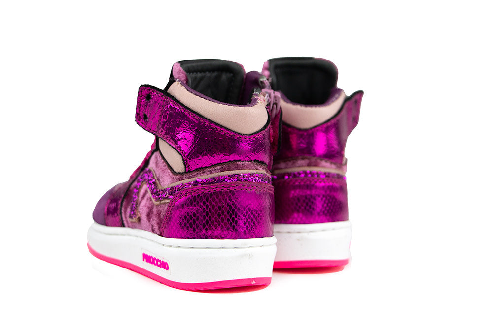 Pinocchio Hoge Sneaker Fucsia Combi