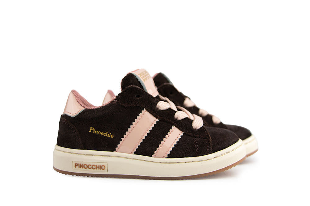 Pinocchio Sneaker Dark Brown Pink Combi