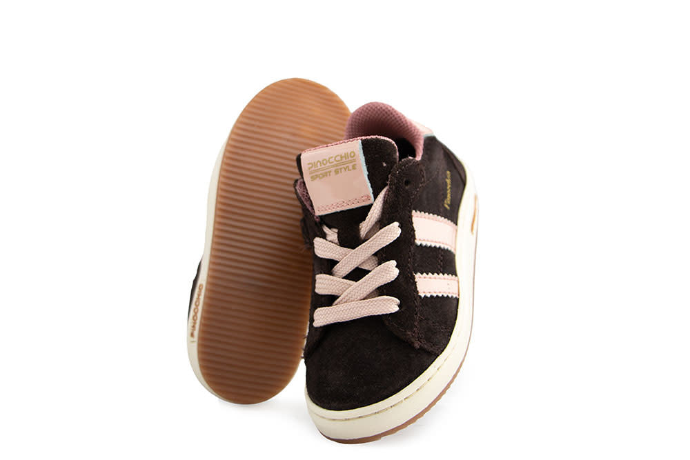 Pinocchio Sneaker Dark Brown Pink Combi