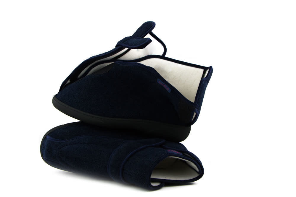Pulman Heren Pantoffels Klittenband Blauw