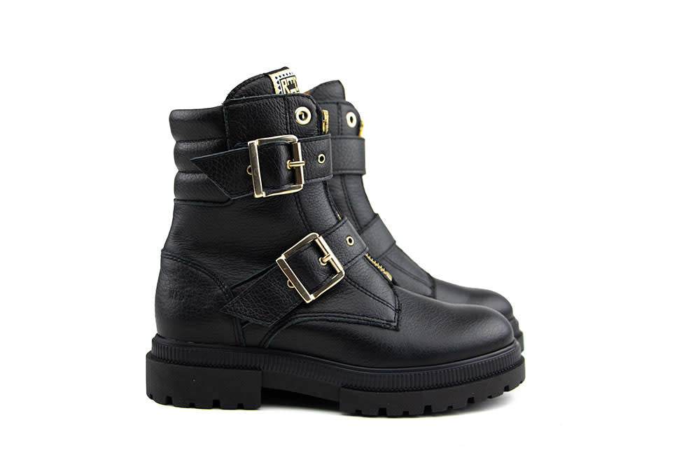 Red Rag Bikerboot Gespen Black Nappa