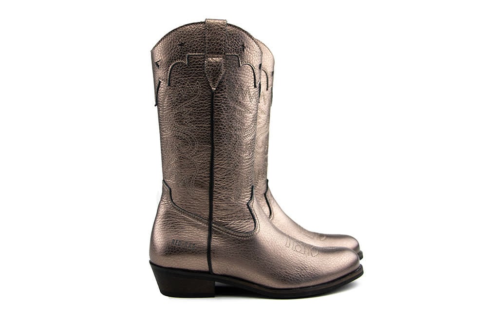Red Rag Western Boot Bronze Metal