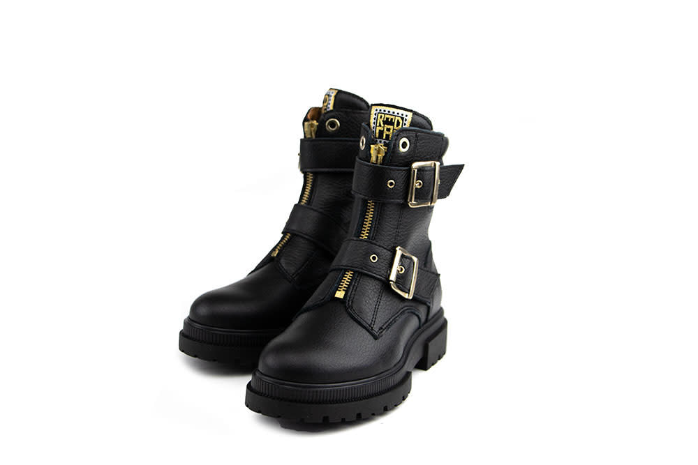 Red Rag Bikerboot Gespen Black Nappa
