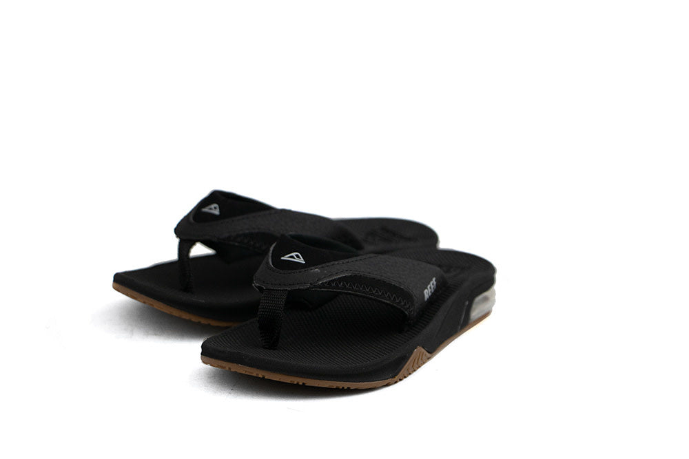 Reef Slippers Kids Fanning Black Silver