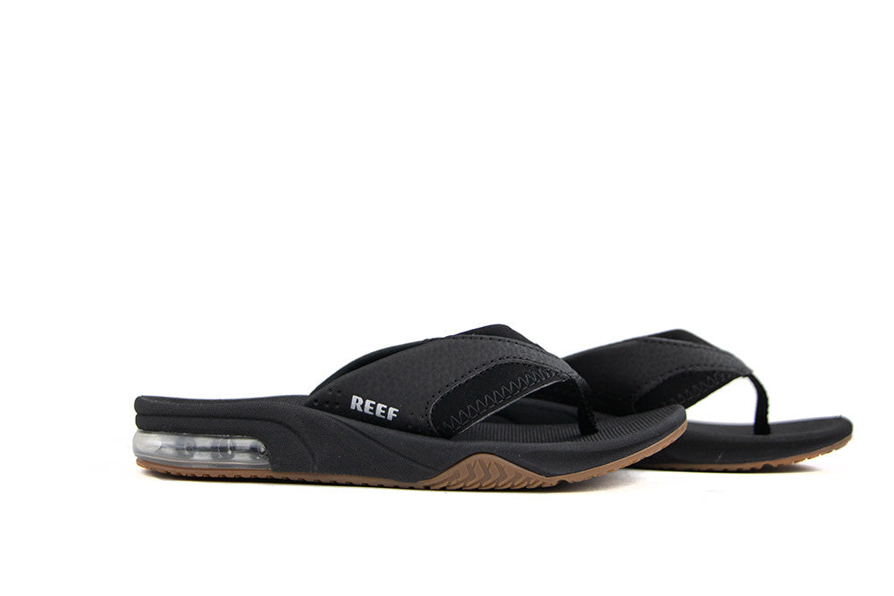 Reef Slippers Kids Fanning Black Silver