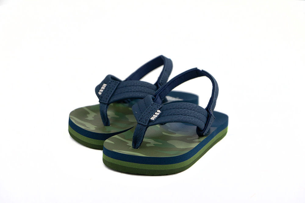 Reef Slippers Little Ahi Navy Camo