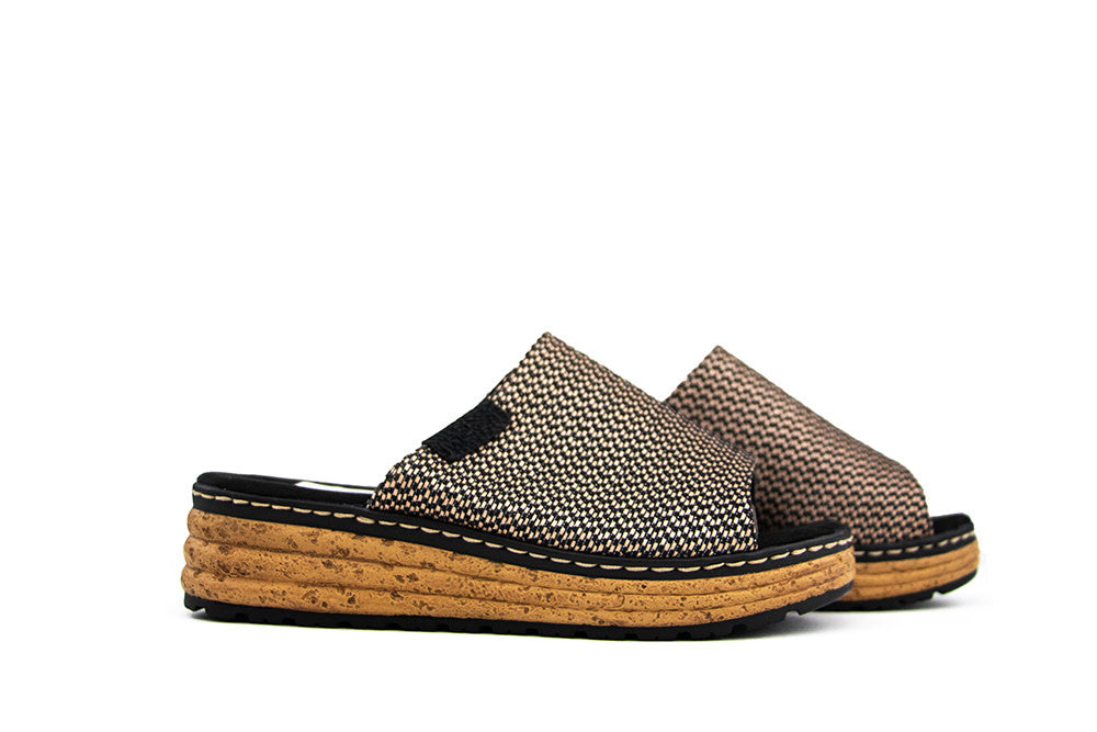Rieker Slipper Schwarz Natur Multi