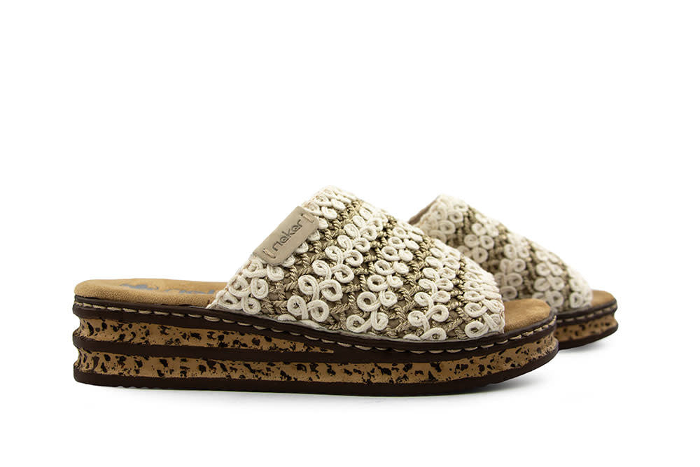 Rieker Slipper Creme Gold Ginger