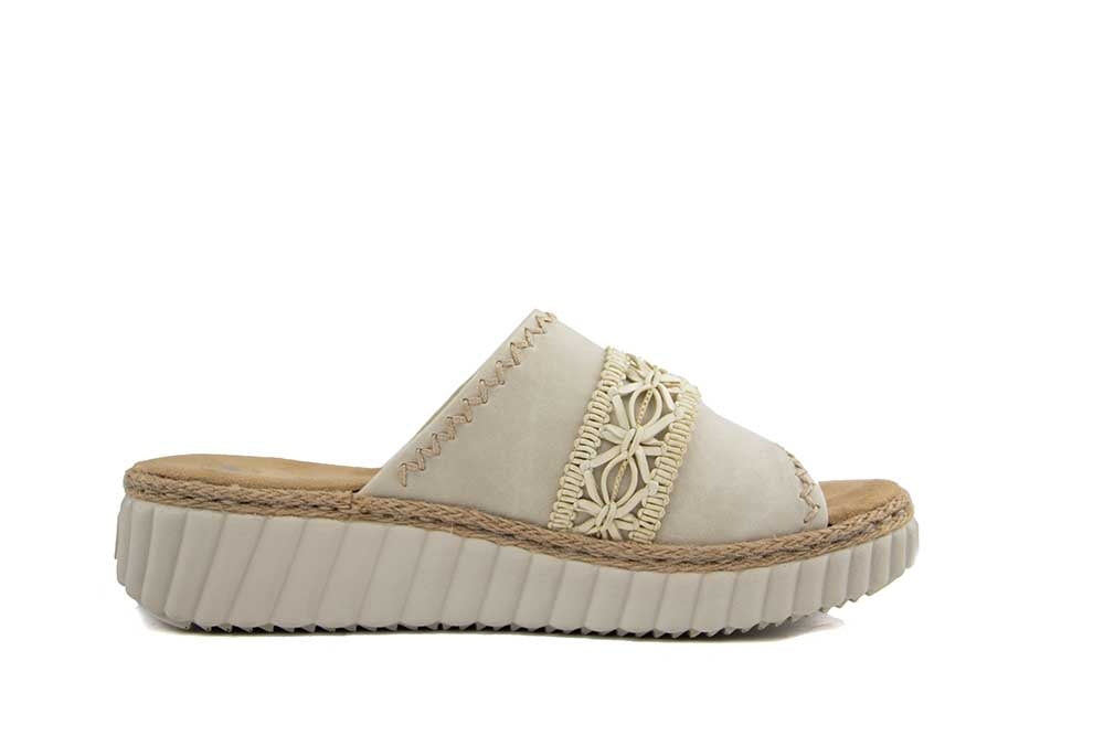 Rieker Slipper Creme Offwhite