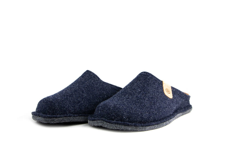 Rohde Pantoffel Muil Donkerblauw Vilt