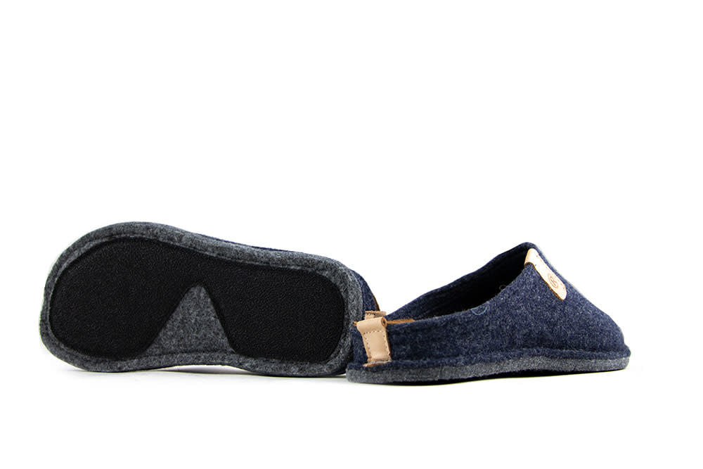 Rohde Pantoffel Muil Donkerblauw Vilt