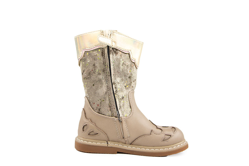 Shoesme Crepe Laars Taupe Silver