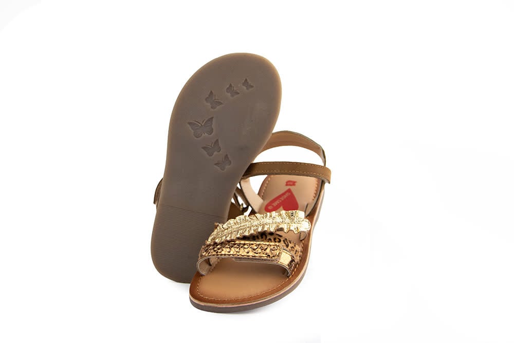 Shoesme Sandaal Brown Gold Combi