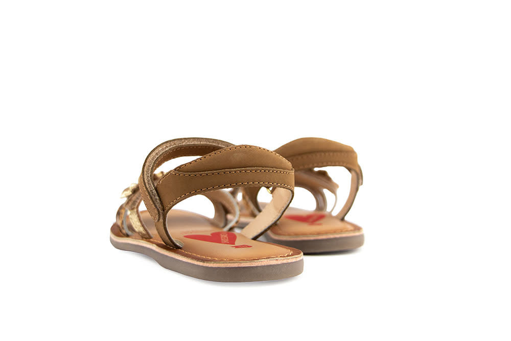 Shoesme Sandaal Brown Gold Combi