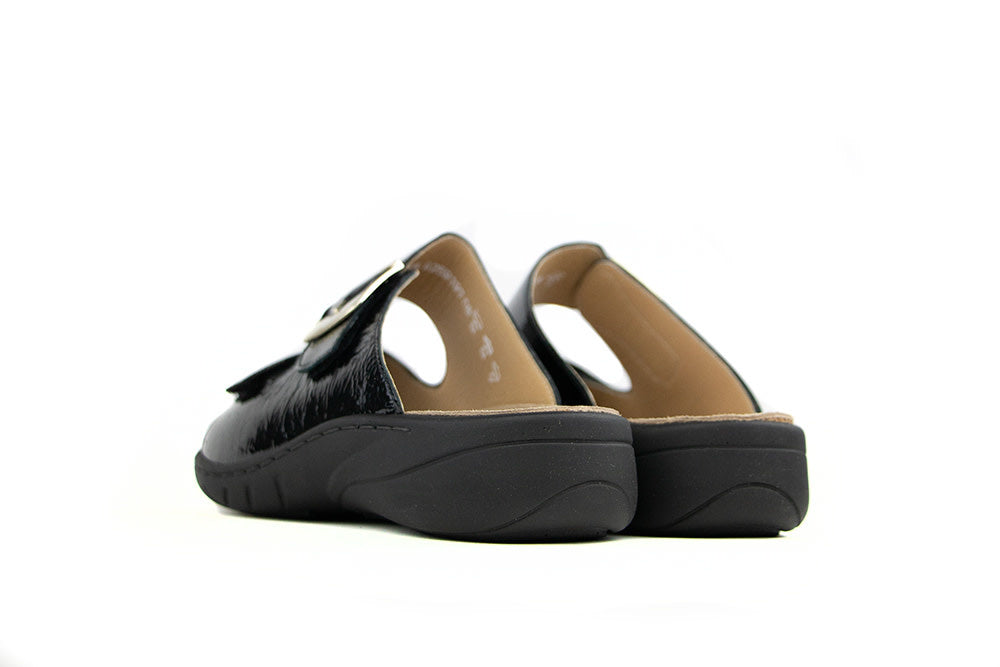 Solidus Slipper Wellness Schwarz Lack