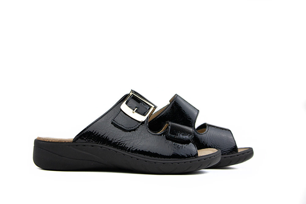 Solidus Slipper Wellness Schwarz Lack