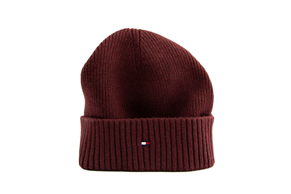 Tommy Hilfiger Cotton Beanie Red Wine Melange