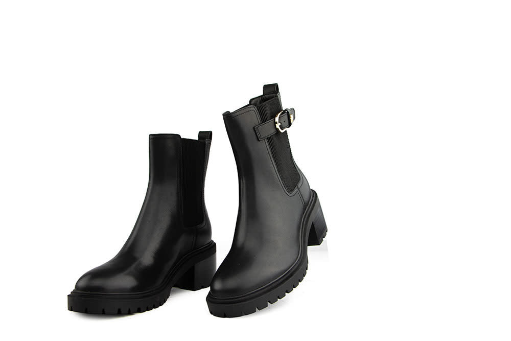 Tommy Hilfiger Block Heel Buckled Chelsea Black