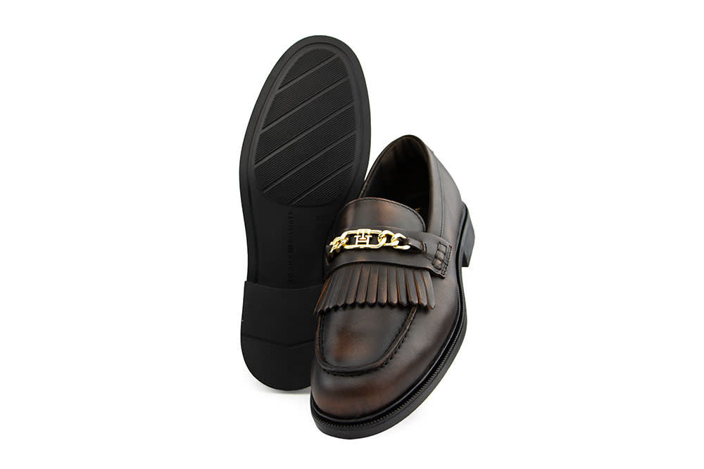 Tommy Hilfiger Chain Fringe Loafer B.Brown