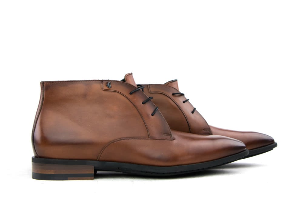 Van Bommel Hoge Veterschoen Cognac