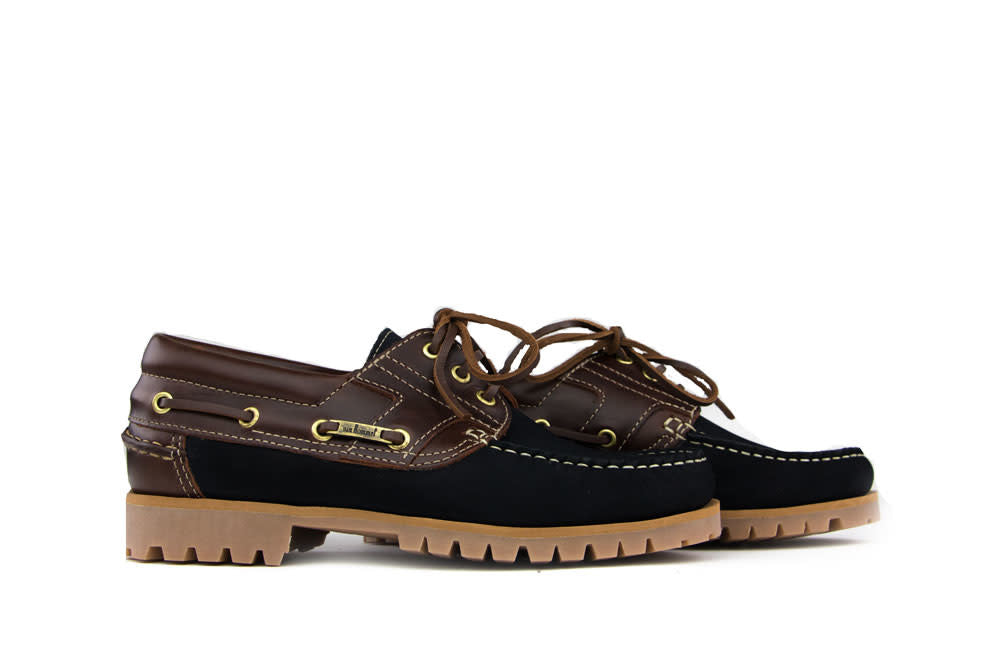 Van Bommel Boatschoen Dark Blue Nubuck Combi