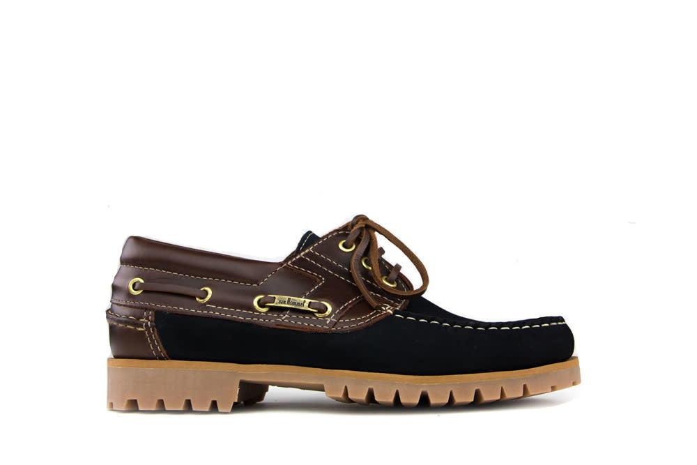 Van Bommel Boatschoen Dark Blue Nubuck Combi