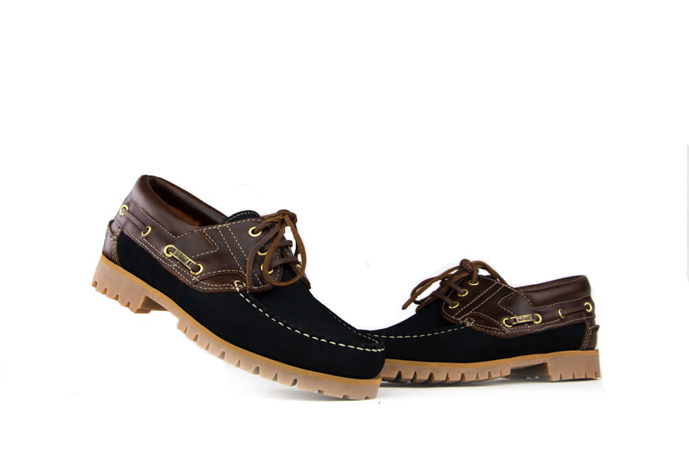Van Bommel Boatschoen Dark Blue Nubuck Combi