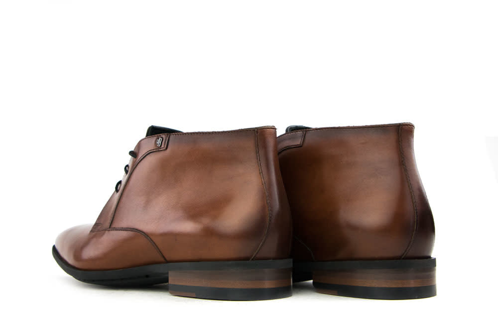 Van Bommel Hoge Veterschoen Cognac