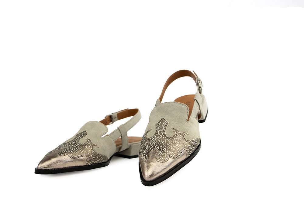 Via Vai Slingback Jazz Vaienna Soft Metallic Platino