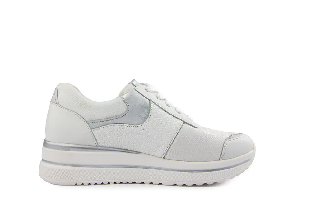 Waldlaufer Sneaker Luana Weiss Silber