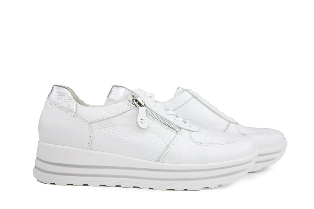Waldlaufer Sneaker Lana Hirsch Weiss Silber