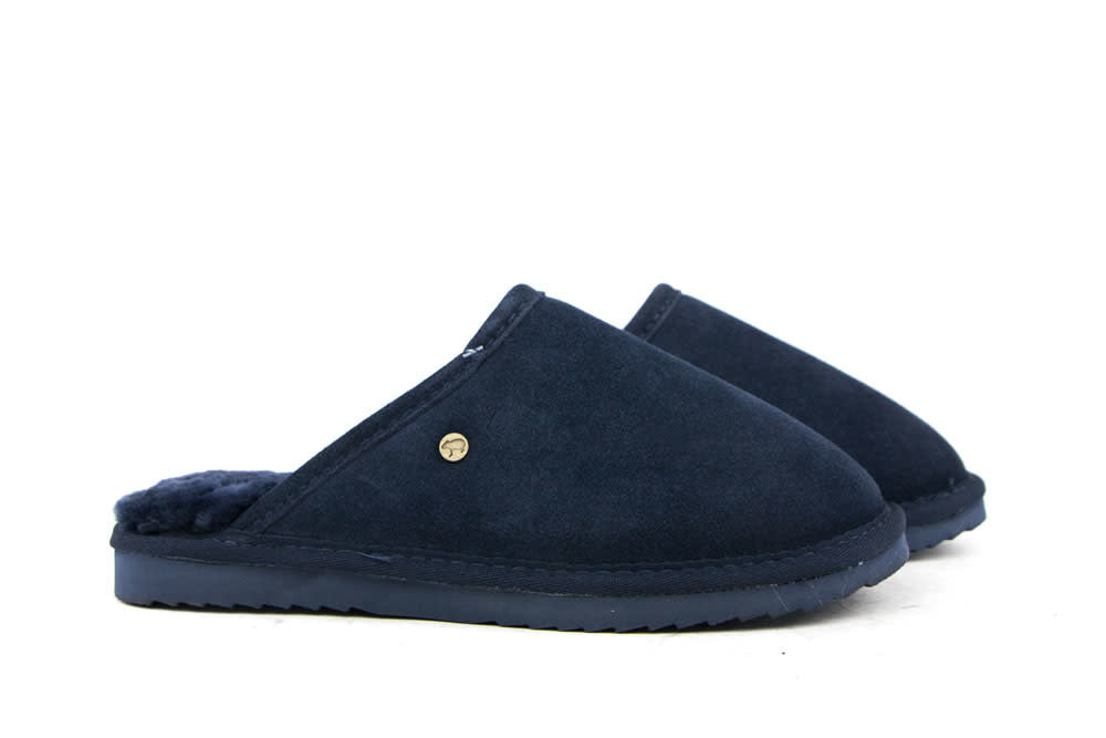Warmbat Muilen Donkerblauw Suède