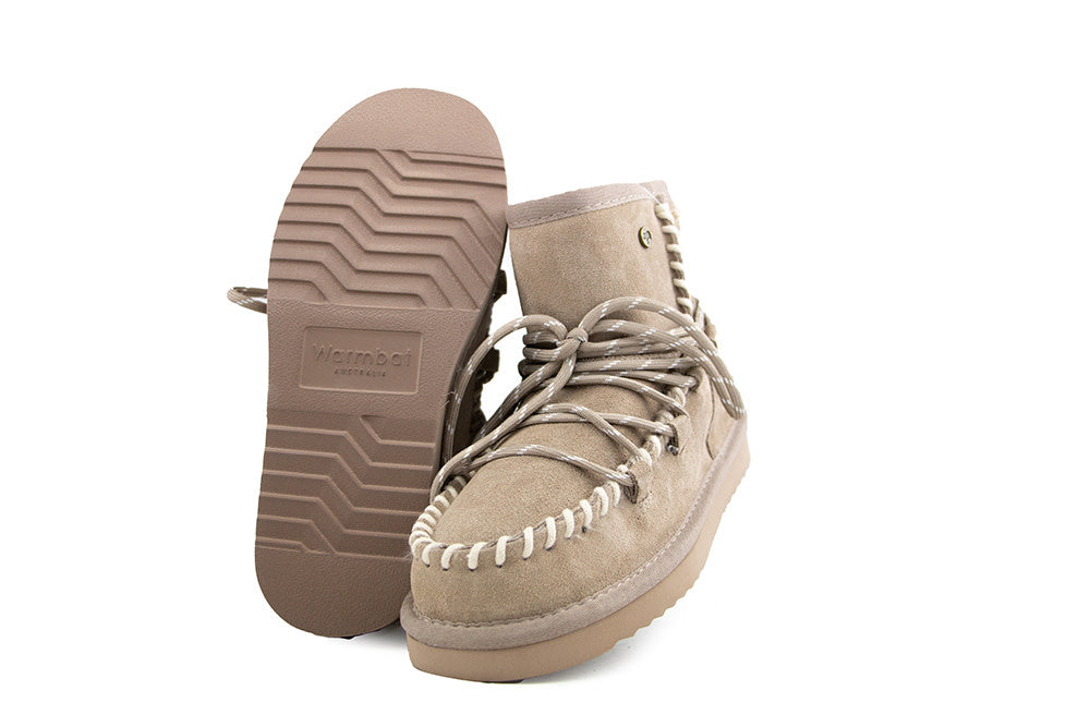 Warmbat Kalbarri Lace Boot Taupe Suède