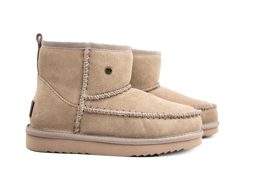 Warmbat Wallaby Boot Stitch Taupe Suede