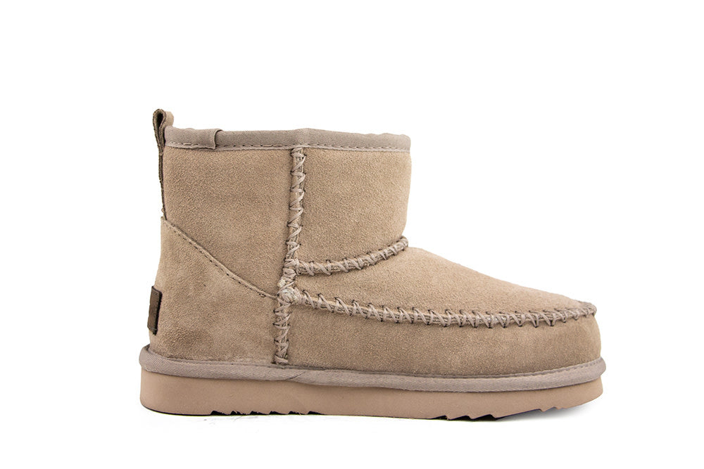 Warmbat Wallaby Boot Stitch Taupe Suede
