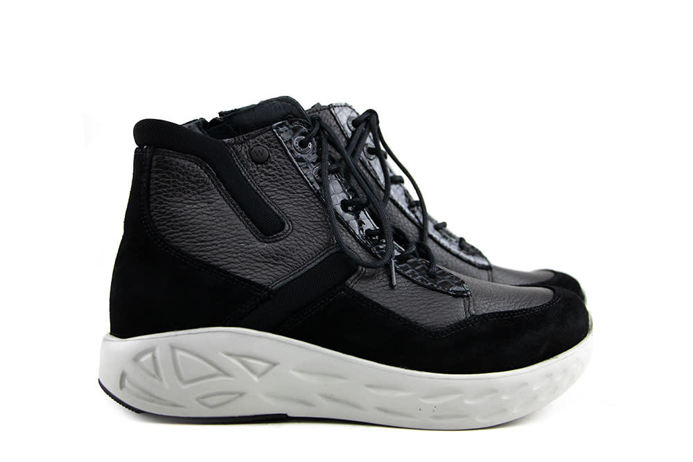 Wolky Hoge Sneaker Leap Leather Black